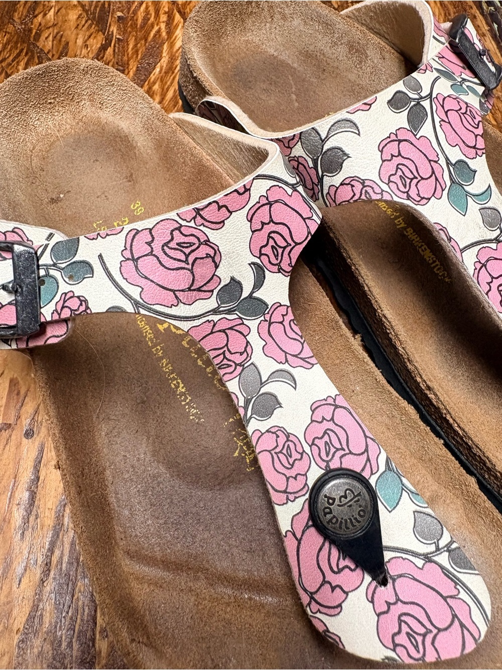 Papillio By Birkenstock Women’s Gizeh Pink Floral Print Thong Sandals Size 8 - Picture 3 of 9